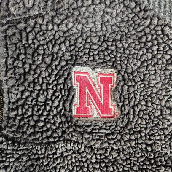 Nebraska Cornhuskers Sweater Womens Medium NCAA Football Sherpa Fleece 1/4 Zip - Picture 3 of 12